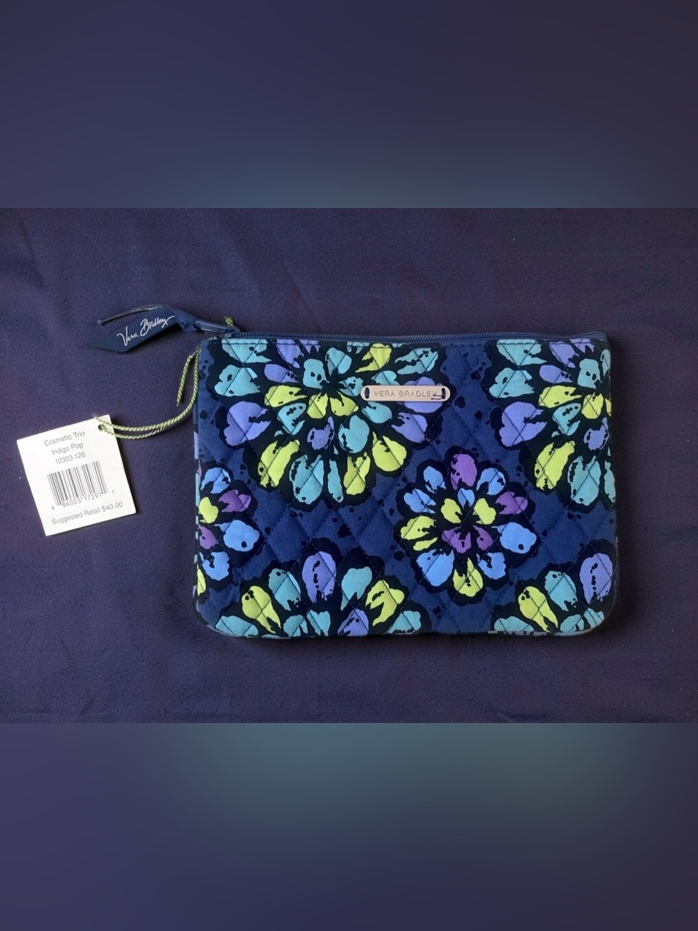 Vera Bradley Weekend Tote INDIGO POP Extra Large -RARE NWOT - Picture 10 of 10